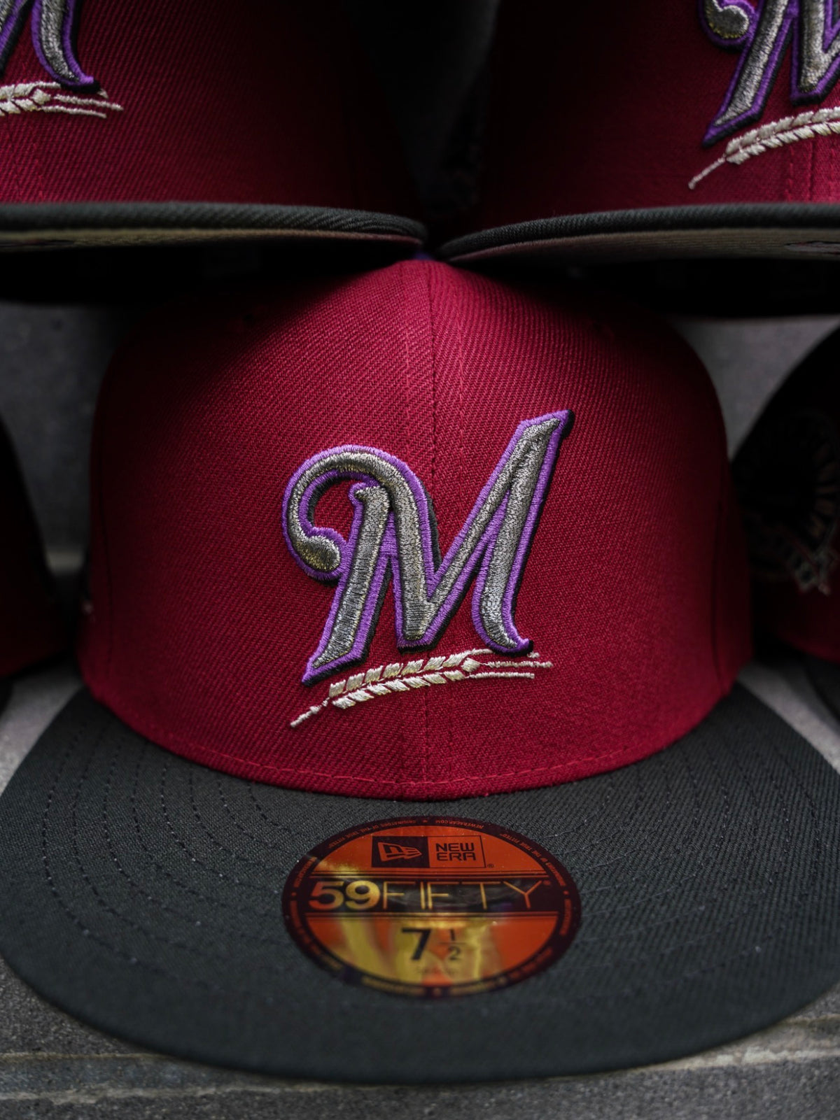 Milwaukee Brewers County Stadium Burgundy/Black  59Fifty New Era