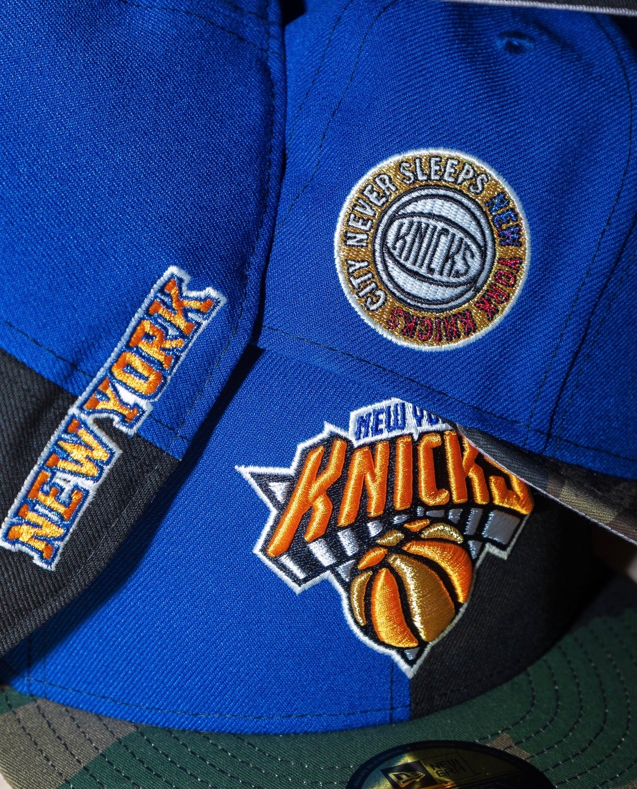 PRE-ORDER! New York Knicks City Never Sleeps Royal/Black/Woodland Camo 59Fifty New Era