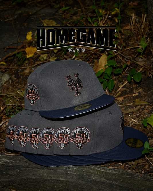 New York Mets 50th Anniversary Dark Graphite/Night Shift Navy 59Fifty New Erau