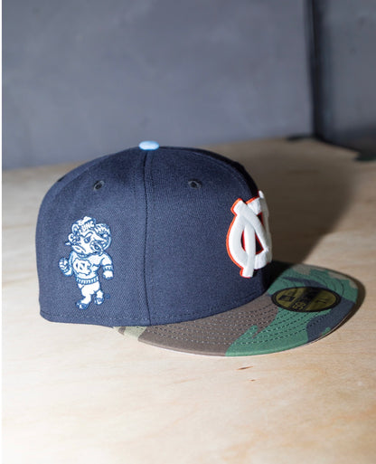 North Carolina Tar Heels Navy/Woodland Camo 59Fifty New Era