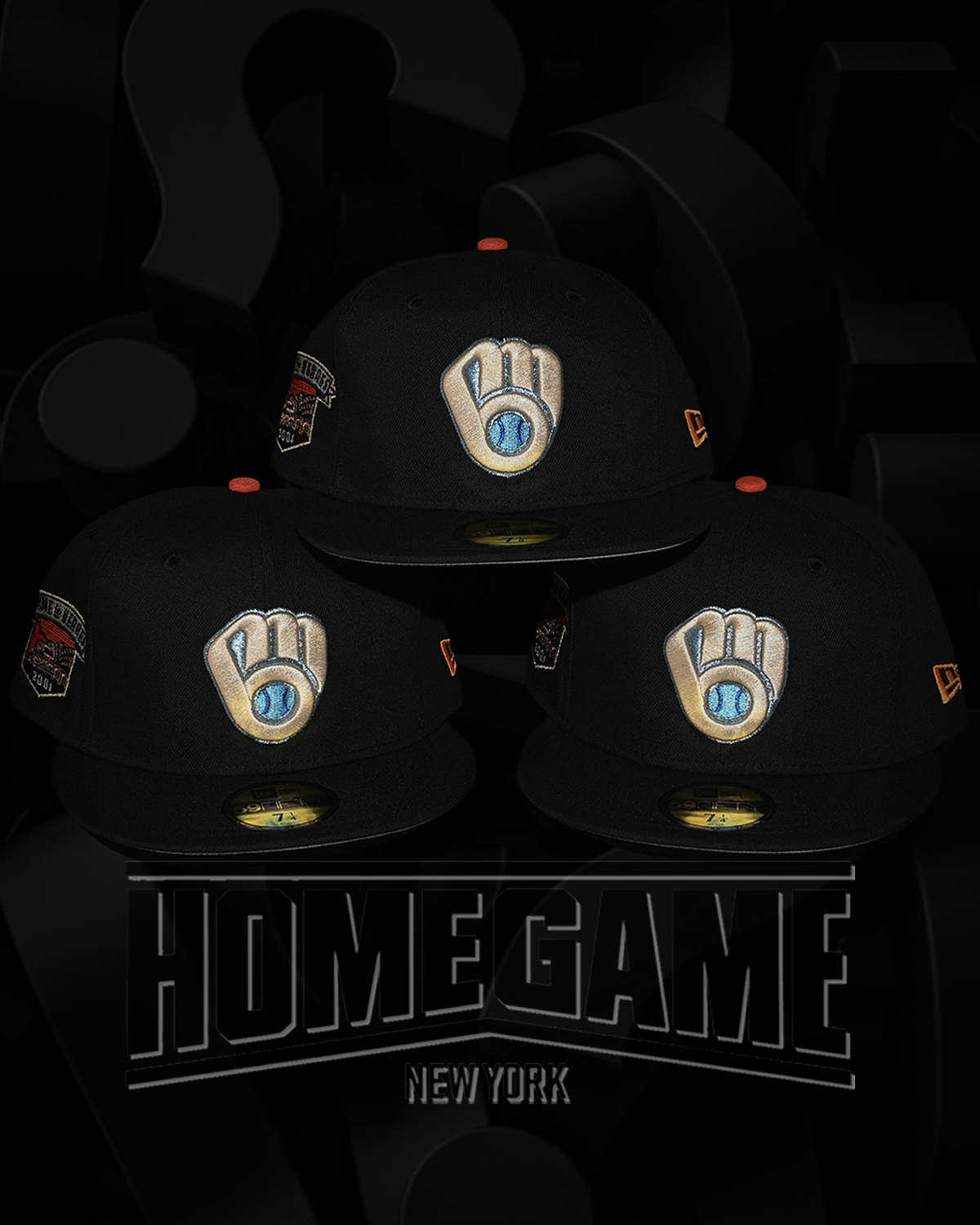 Pre-Order!  Milwaukee Brewers 2001 Home to Heroes Black 59Fifty New Era Hat
