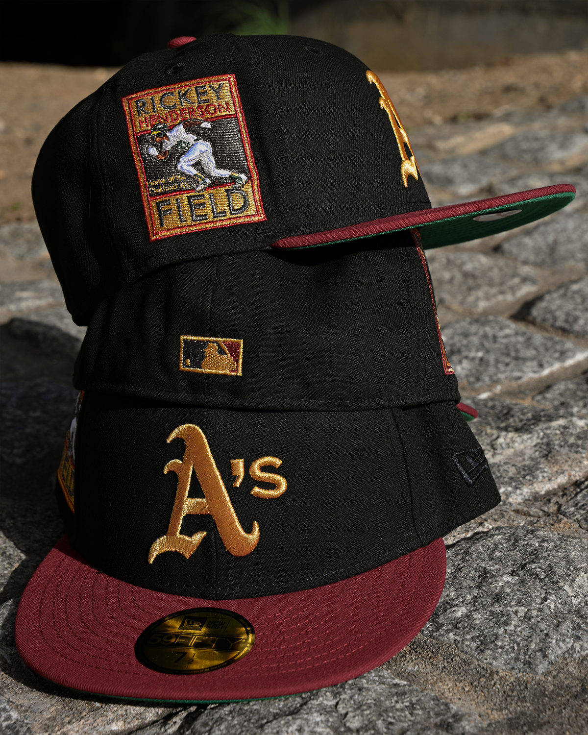 Oakland Athletics Rickey Henderson Field Black/Heather Red 59Fifty New Era