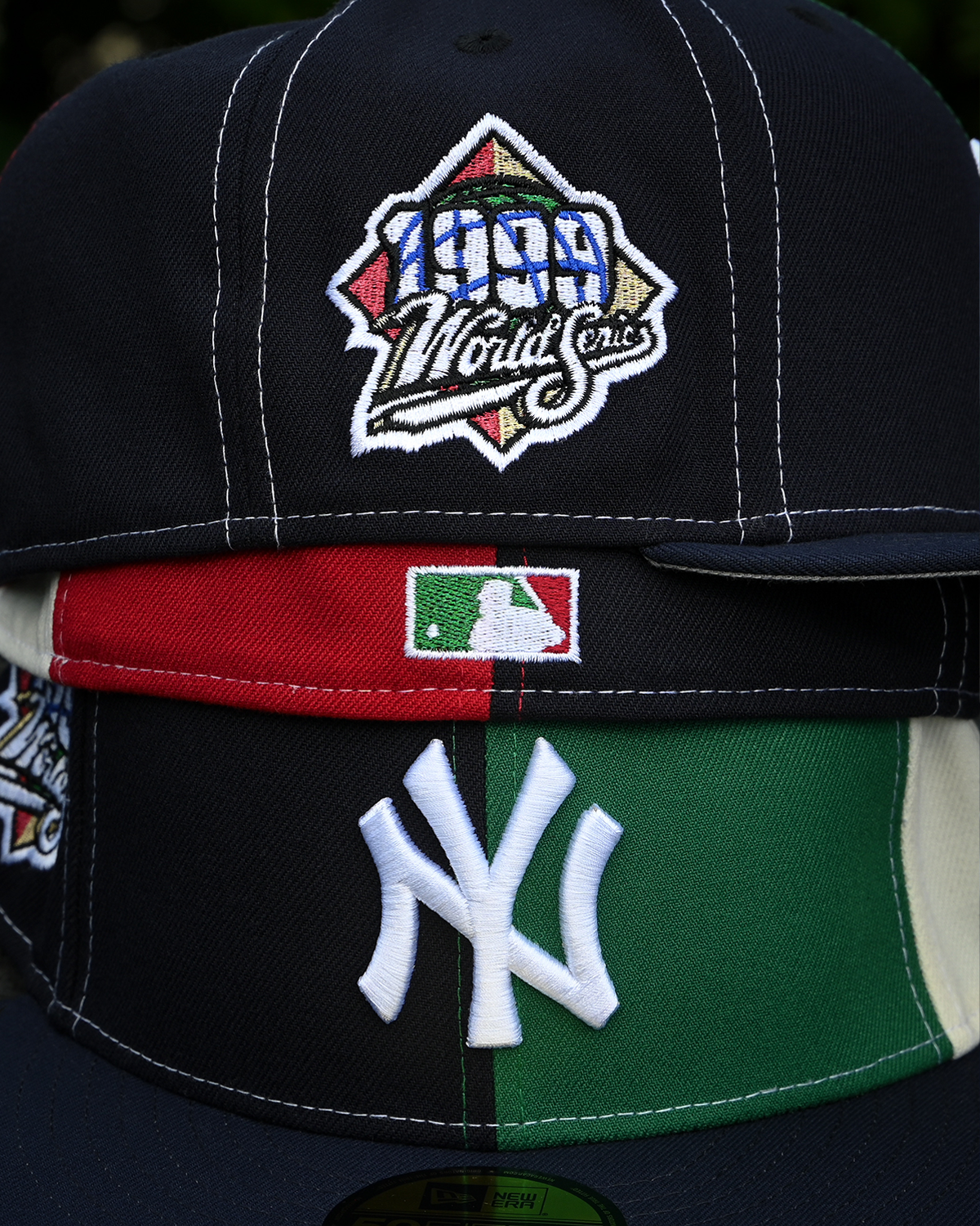 New York Yankees 1999 World Series Pinwheel Navy/Kelly Green/Scarlet/Chrome 59Fifty New Era
