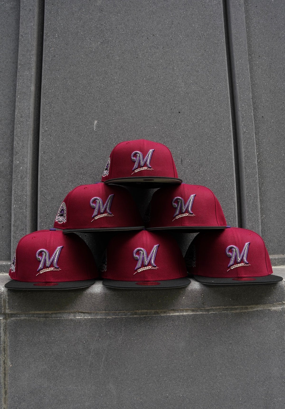 Milwaukee Brewers County Stadium Burgundy/Black  59Fifty New Era