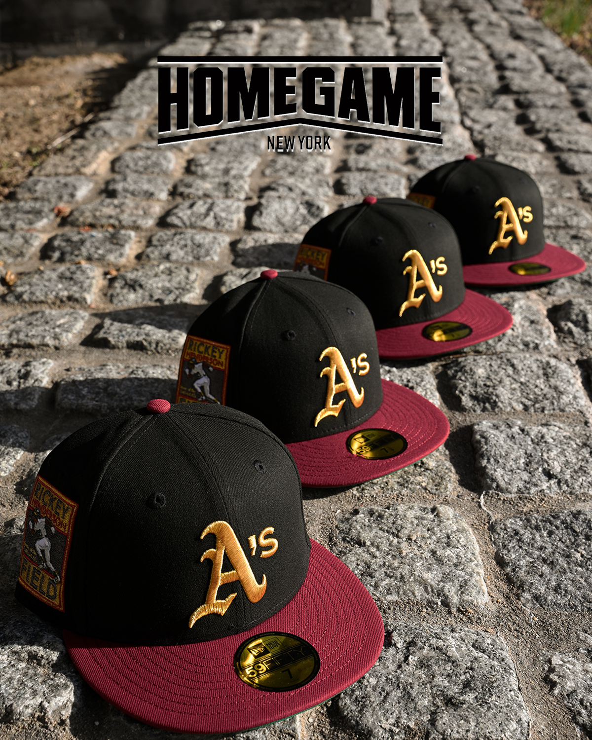 Oakland Athletics Rickey Henderson Field Black/Heather Red 59Fifty New Era