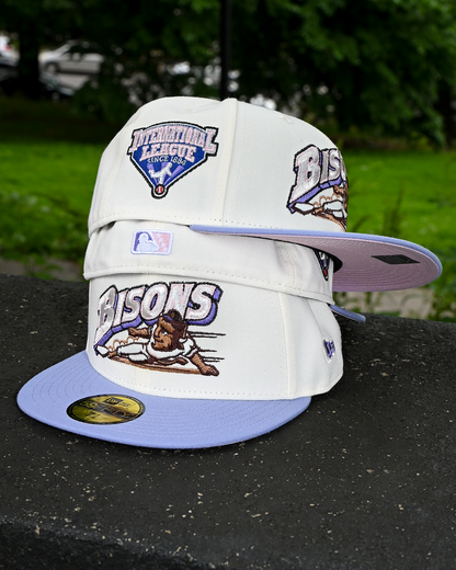 Buffalo Bisons International League Chrome White/Lavender 59Fifty New Era