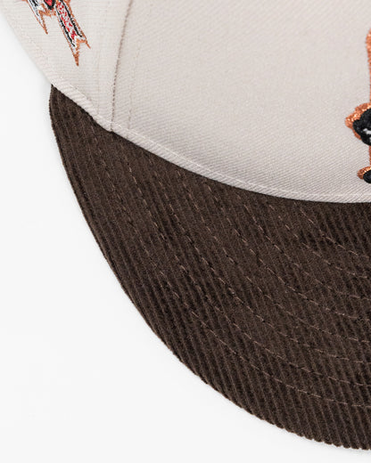 PRE-ORDER! Kinston Indians Jacobs Field Stone/Brown Corduroy 59Fifty New Era