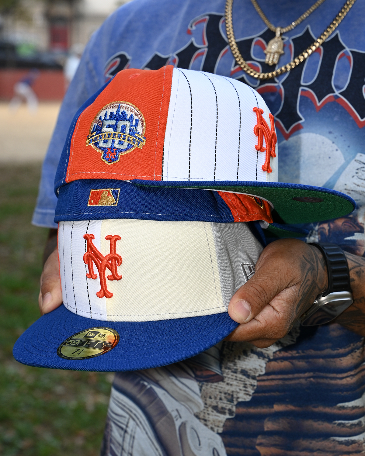 New York Mets 50th Anniversary Orange/Chrome White/Royal 59Fifty New Era