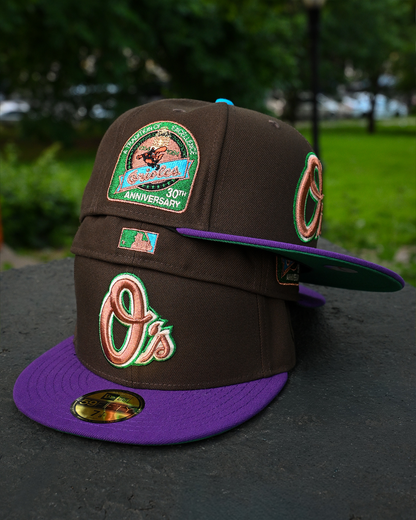 Baltimore Orioles 30th Anniversary Walnut/True Purple 59Fifty New Era