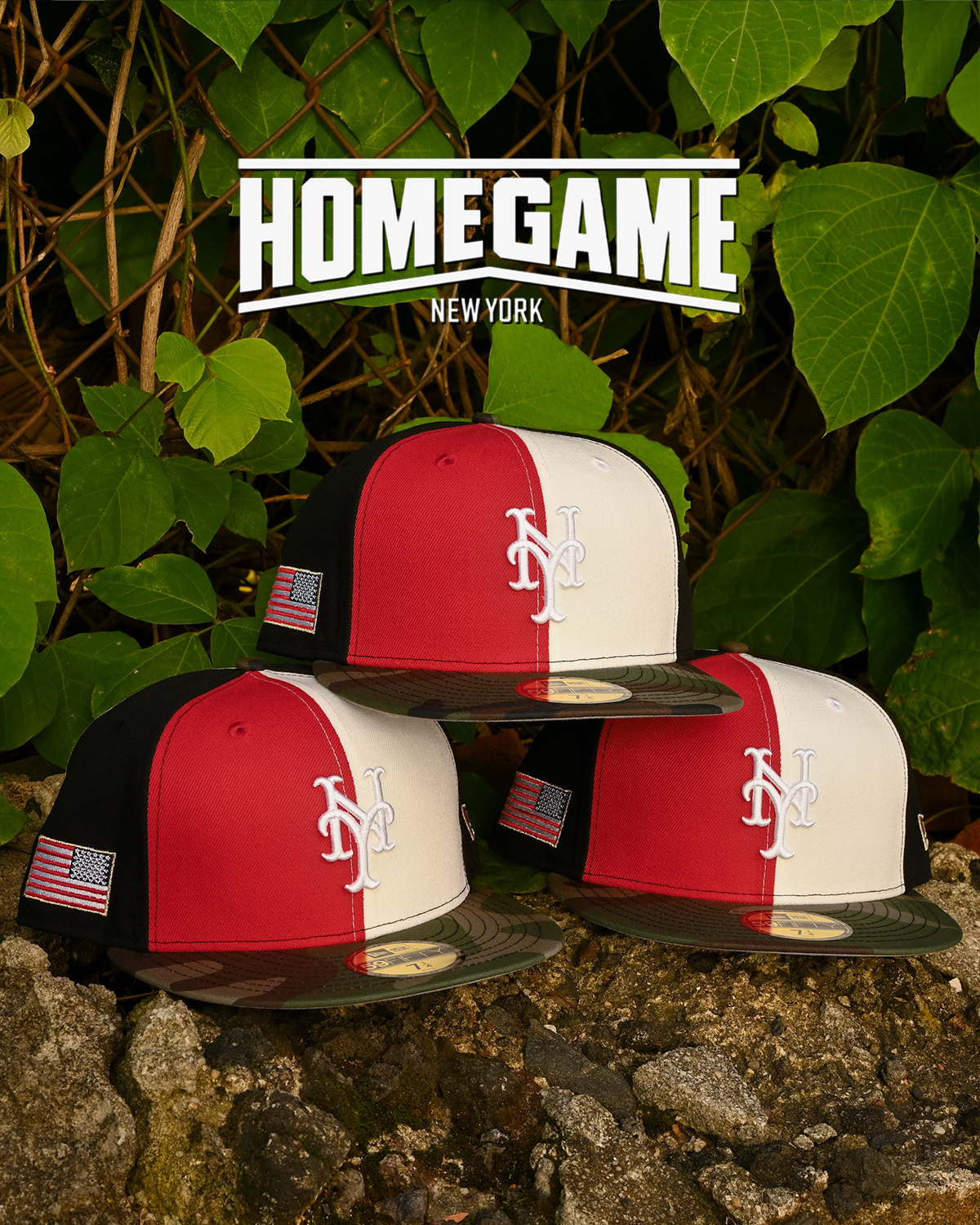 New York Mets Red/Chrome White/Woodland Camo 59Fifty New Era