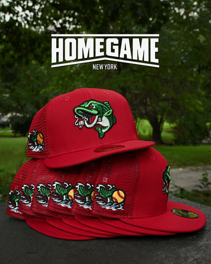 Gwinnett Stripe Mesh Front Door Red 59Fifty New Era