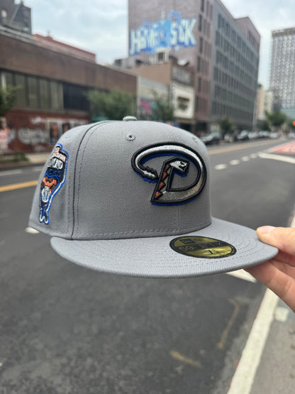 Saucy Shock Drop! Arizona Diamondbacks 1998 Inaugural Season Grey 59Fifty New Era