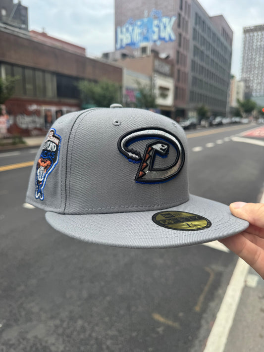 Saucy Shock Drop! Arizona Diamondbacks 1998 Inaugural Season Grey 59Fifty New Era