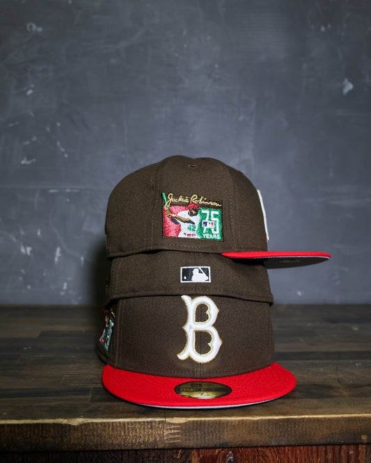 Brooklyn Dodgers Jackie Robinson Walnut/Scarlet 59Fifty New Era