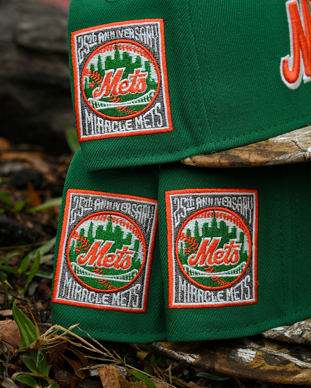 New York Mets 25th Anniversary Kelly Green/Tree Camo 59Fifty New Era