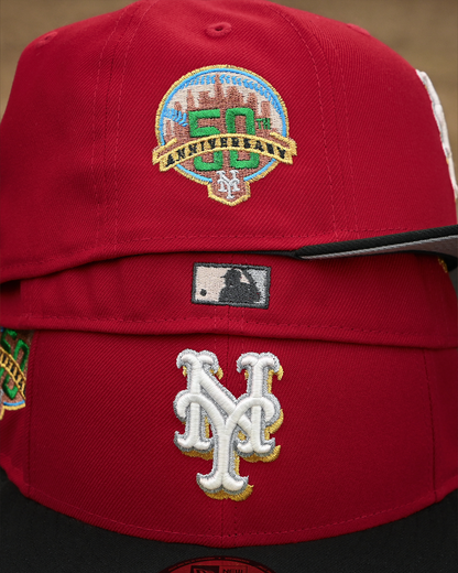 New York Mets 50th Anniversary Front Door Red/Black 59Fifty New Era