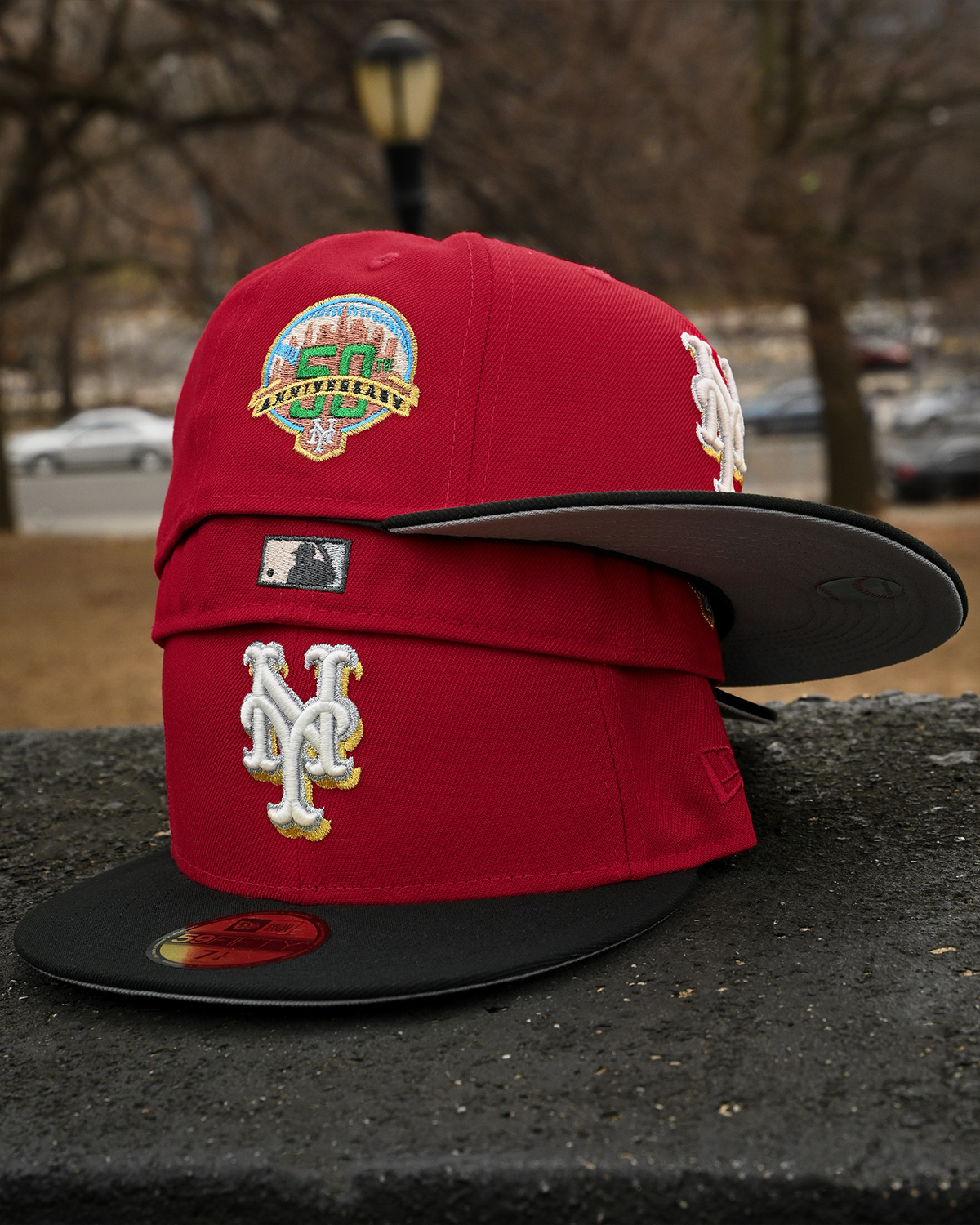 New York Mets 50th Anniversary Front Door Red/Black 59Fifty New Era