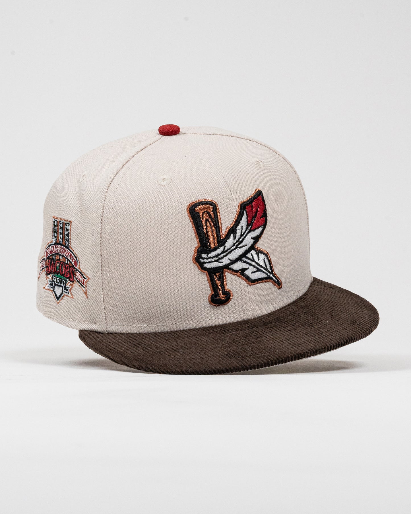 PRE-ORDER! Kinston Indians Jacobs Field Stone/Brown Corduroy 59Fifty New Era