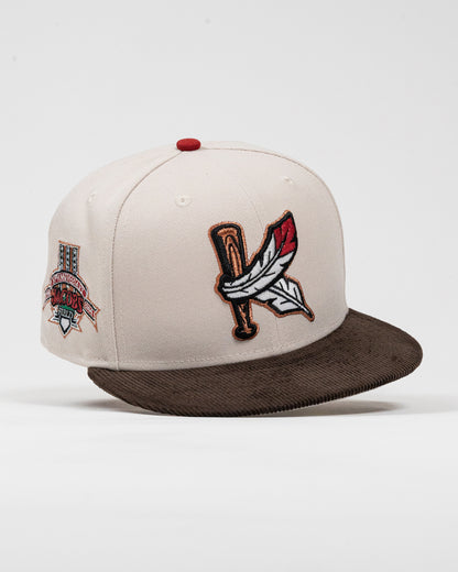 PRE-ORDER! Kinston Indians Jacobs Field Stone/Brown Corduroy 59Fifty New Era