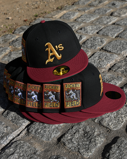 Oakland Athletics Rickey Henderson Field Black/Heather Red 59Fifty New Era