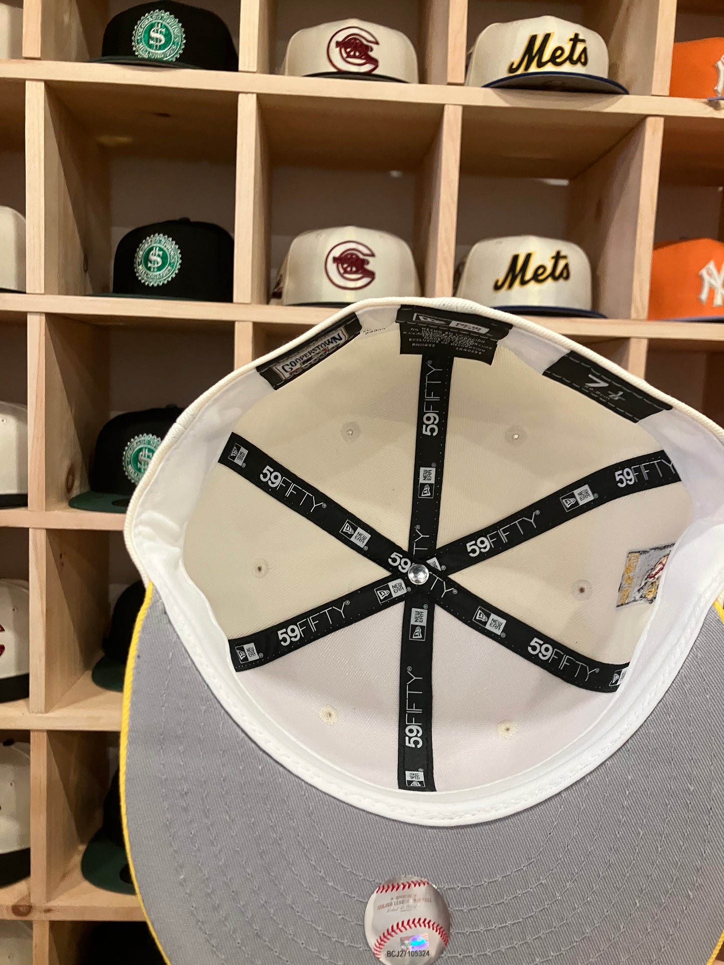 New York Mets 1969 Lets Go Mets Chrome White/Cyber Yellow 59Fifty New Era Hat