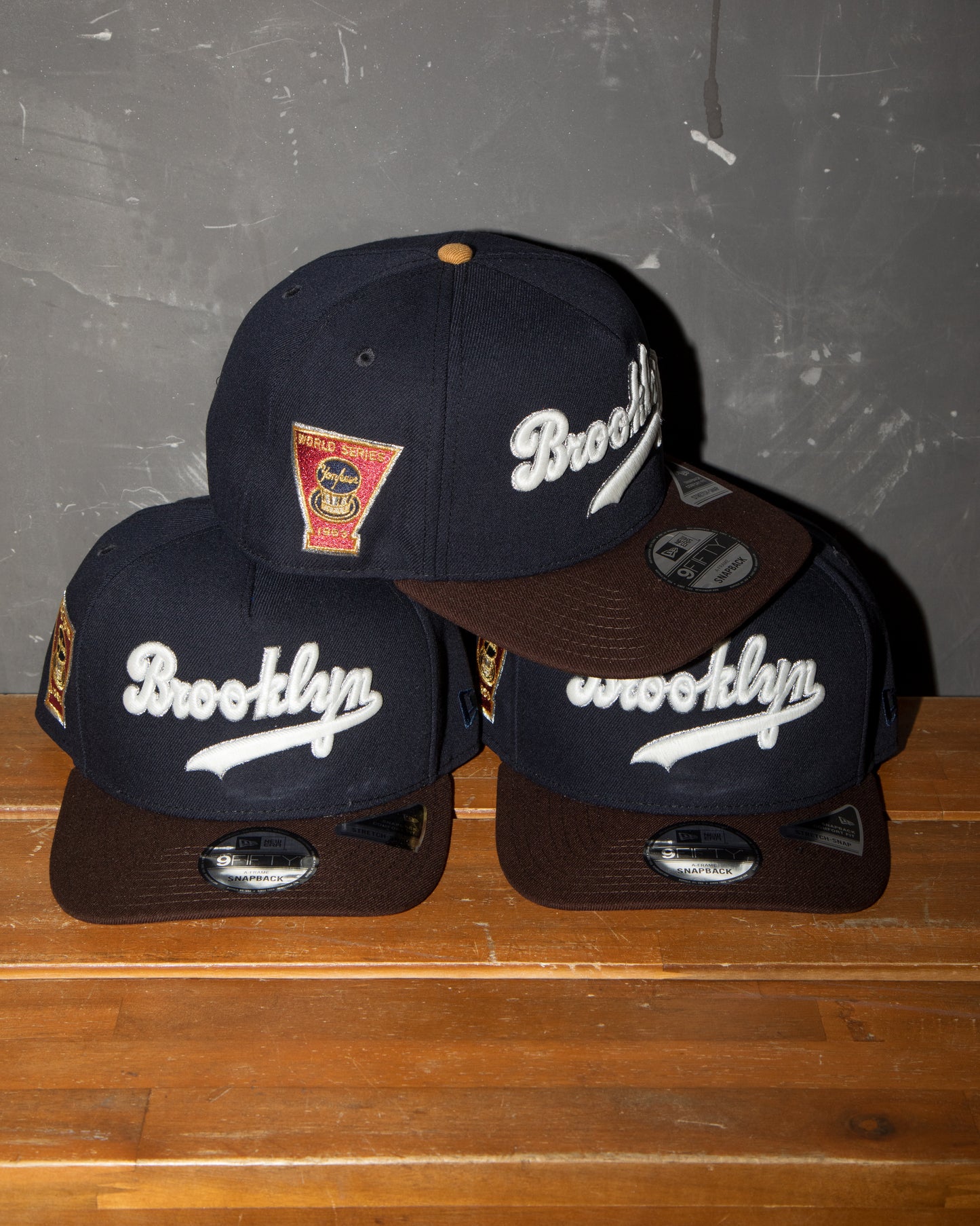 Brooklyn Dodgers 1953 World Series Navy/Walnut 9Fifty A-Frame Snapback New Era