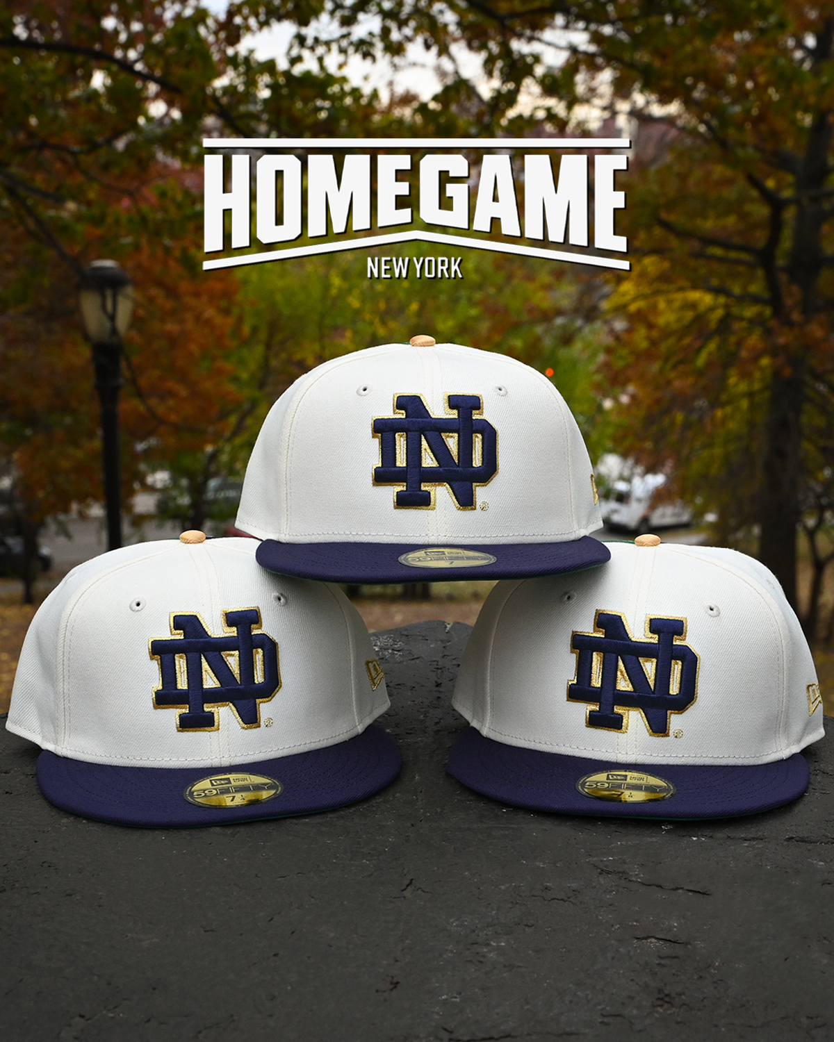 Notre Dame Fighting Irish Chrome White/Light Navy 59Fifty New Era