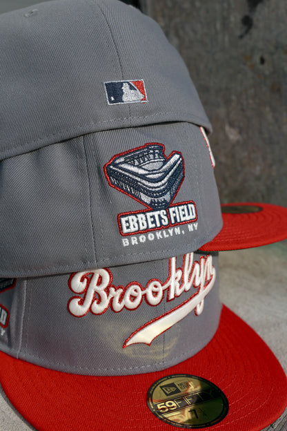 Brooklyn Dodgers Ebbets Field Storm Grey/Scarlet 59Fifty New Era