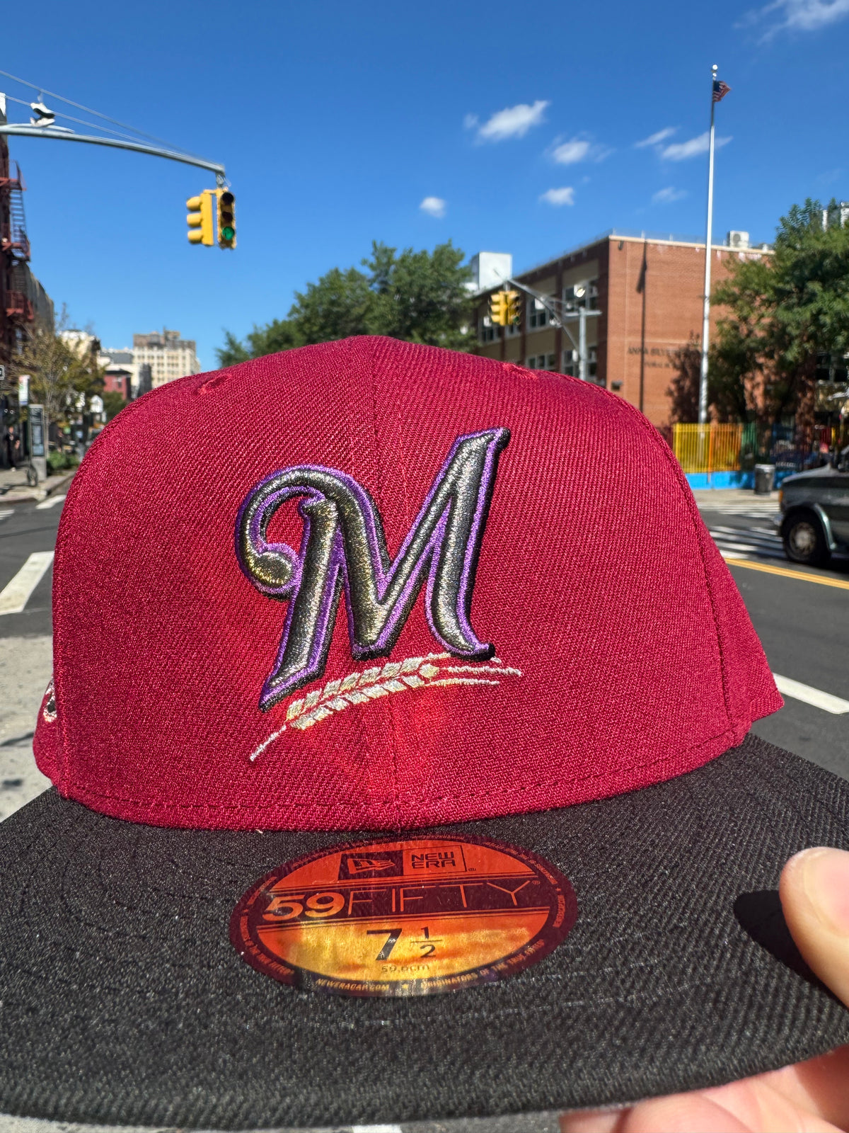 Milwaukee Brewers County Stadium Burgundy/Black  59Fifty New Era