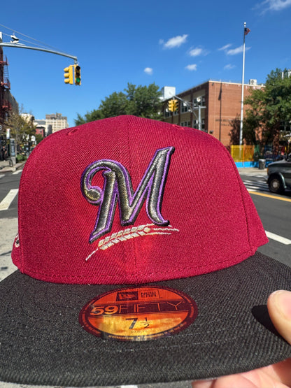 Milwaukee Brewers County Stadium Burgundy/Black  59Fifty New Era