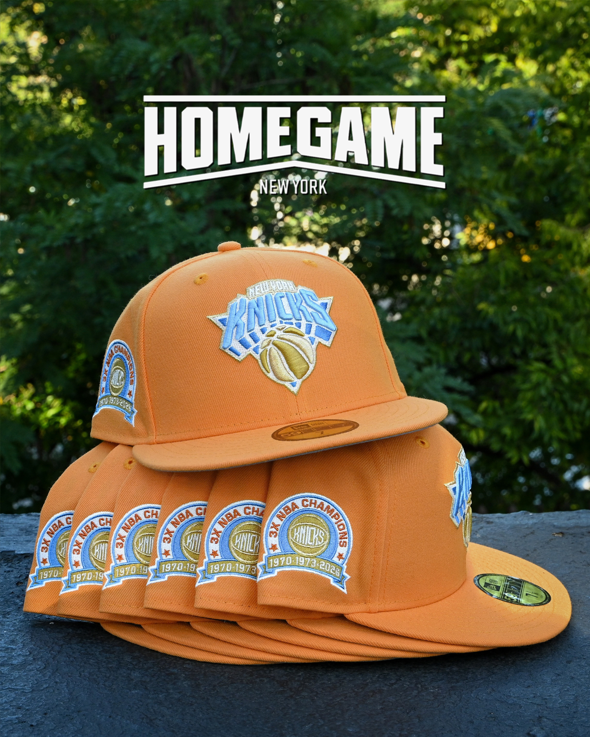 New York Knicks 3x NBA Champion Tango Orange 59Fifty New Era