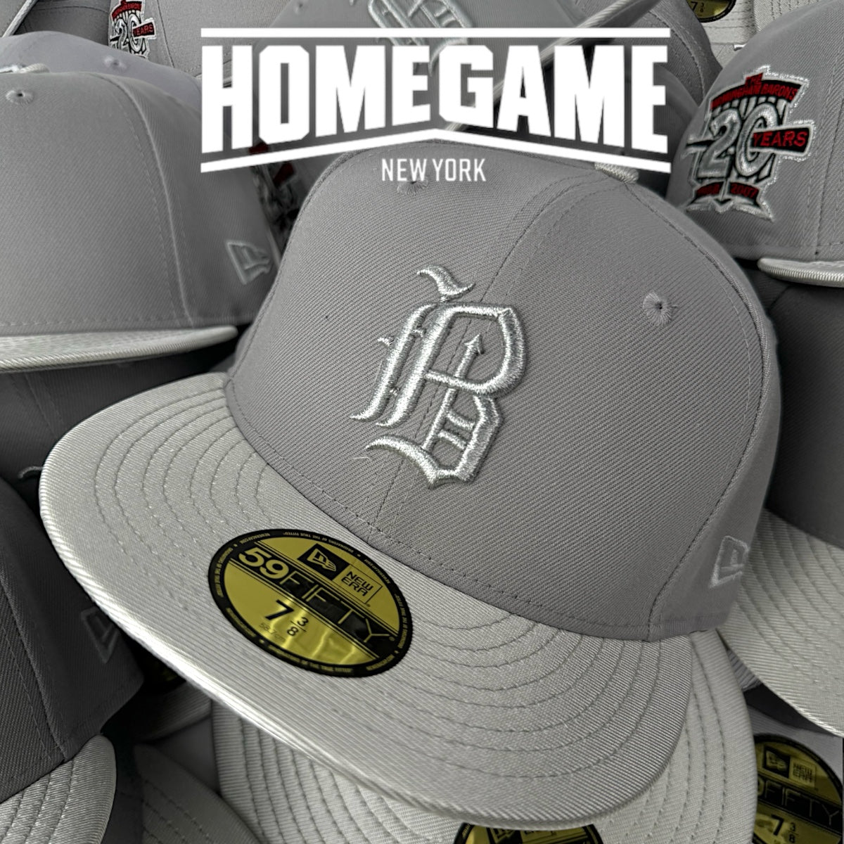 Birmingham Barons 20th Anniversary Grey/Metallic Silver 59Fifty New Era