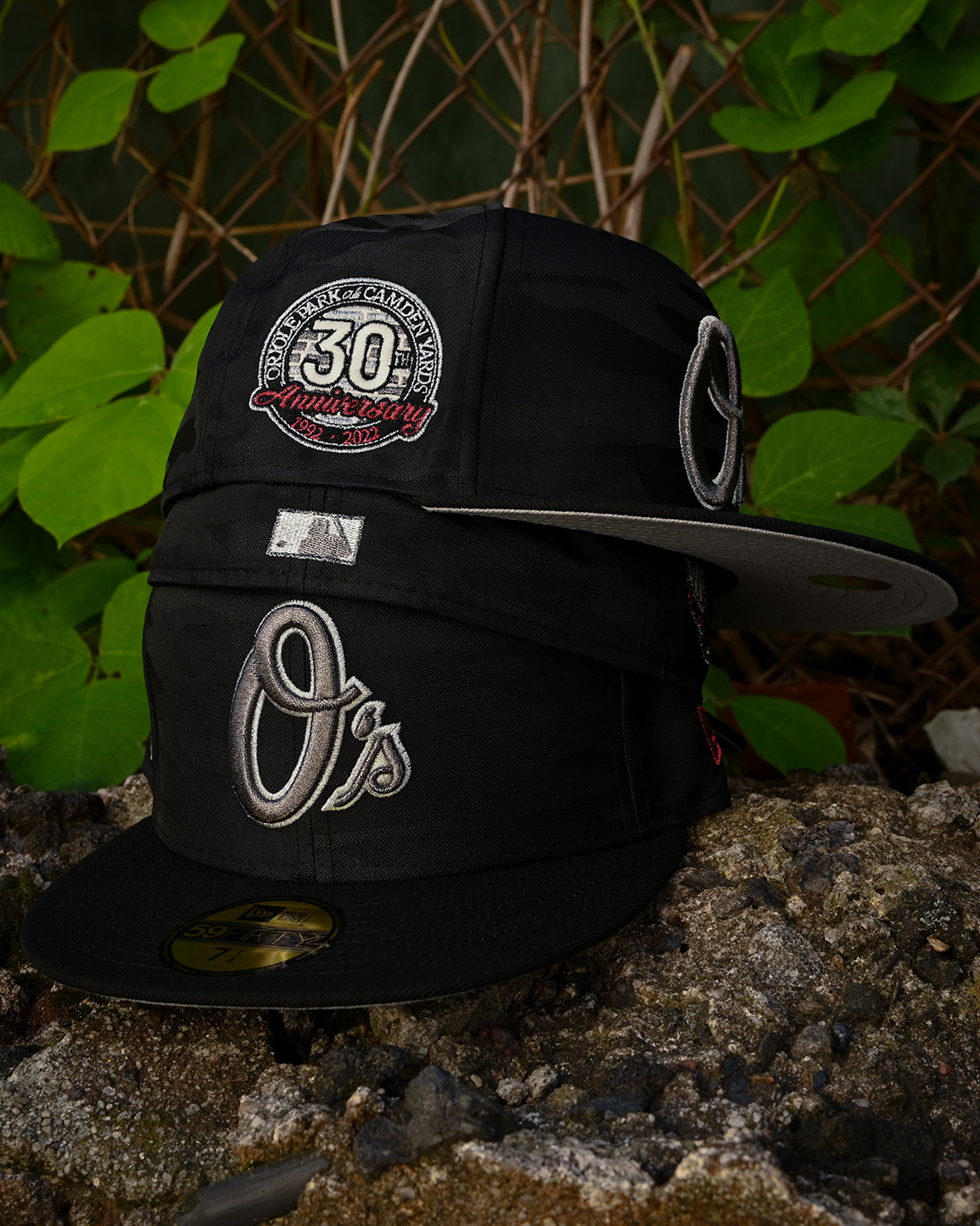 Baltimore Orioles 30th Anniversary Black Camo/Black 59Fifty New Era