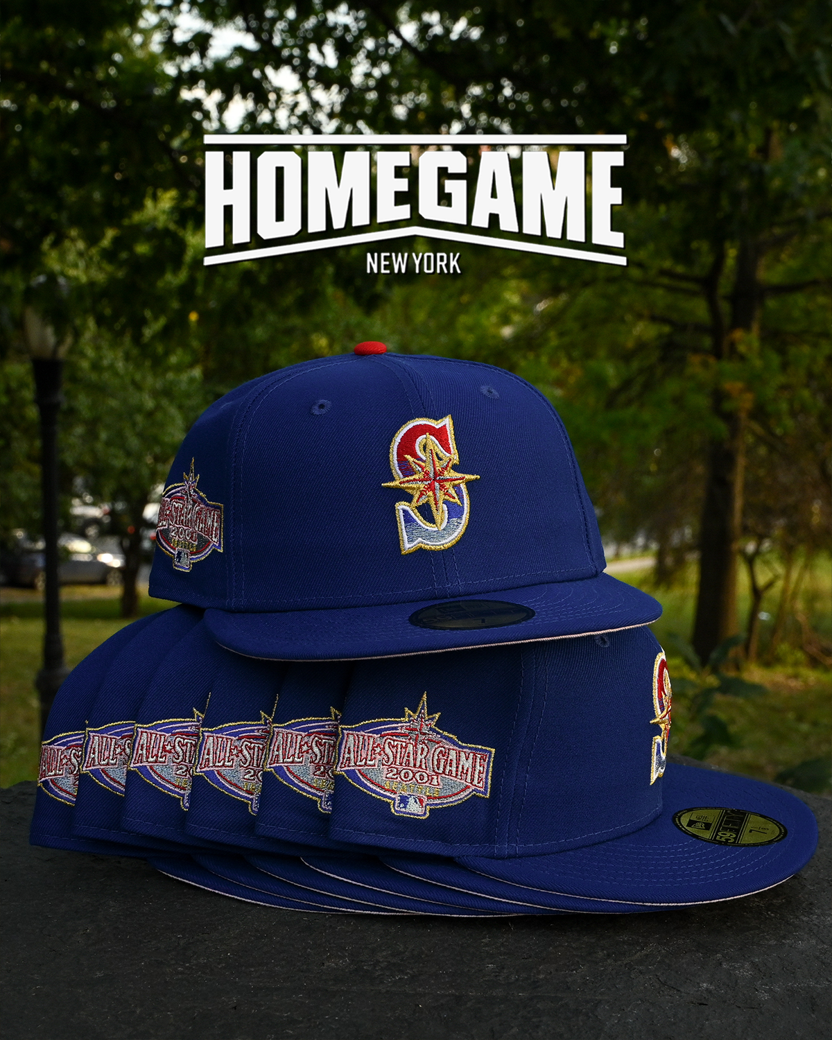 48 HR PRE-ORDER! Seattle Mariners 2001 All Star Game Songbird Blue/Northwest Green 59Fifty New Era