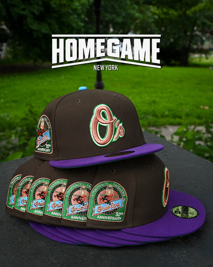 Baltimore Orioles 30th Anniversary Walnut/True Purple 59Fifty New Era