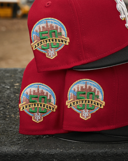 New York Mets 50th Anniversary Front Door Red/Black 59Fifty New Era