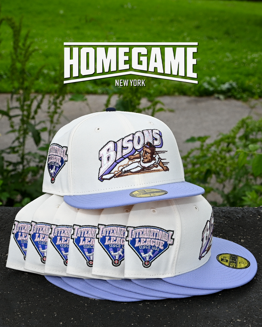 Buffalo Bisons International League Chrome White/Lavender 59Fifty New Era
