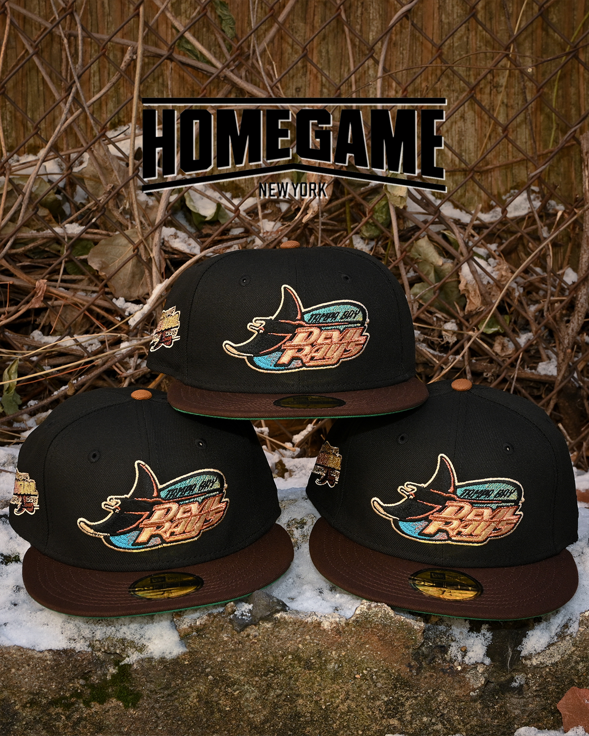 Tampa Bay Devil Rays 1998 Inaugural Black/Walnut 59Fifty New Era