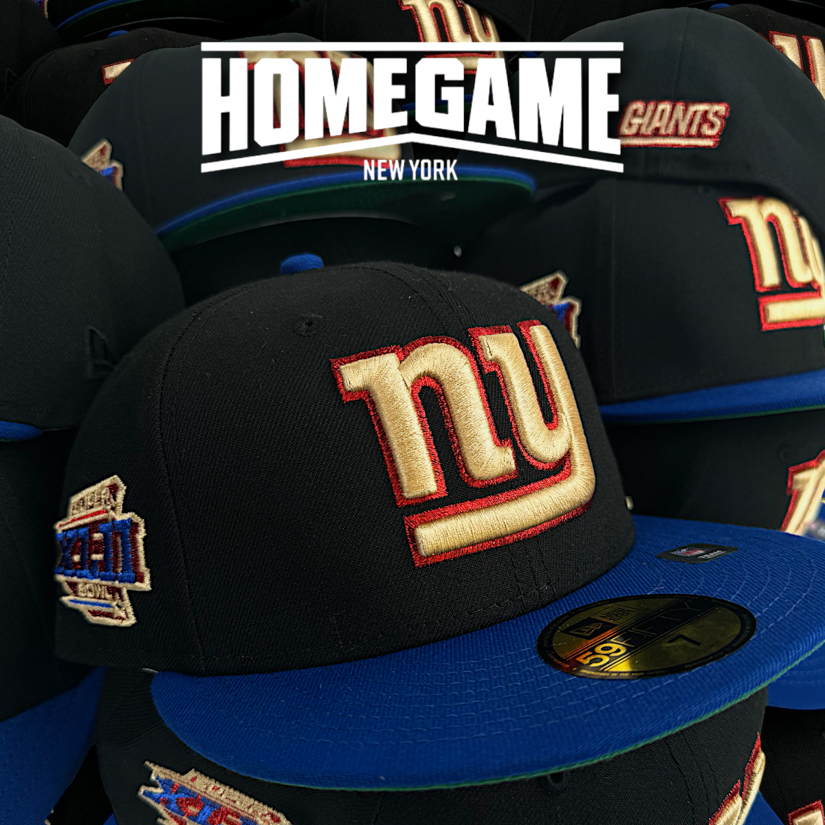 New York Giants Super Bowl Black/Calming Blue 59Fifty New Era