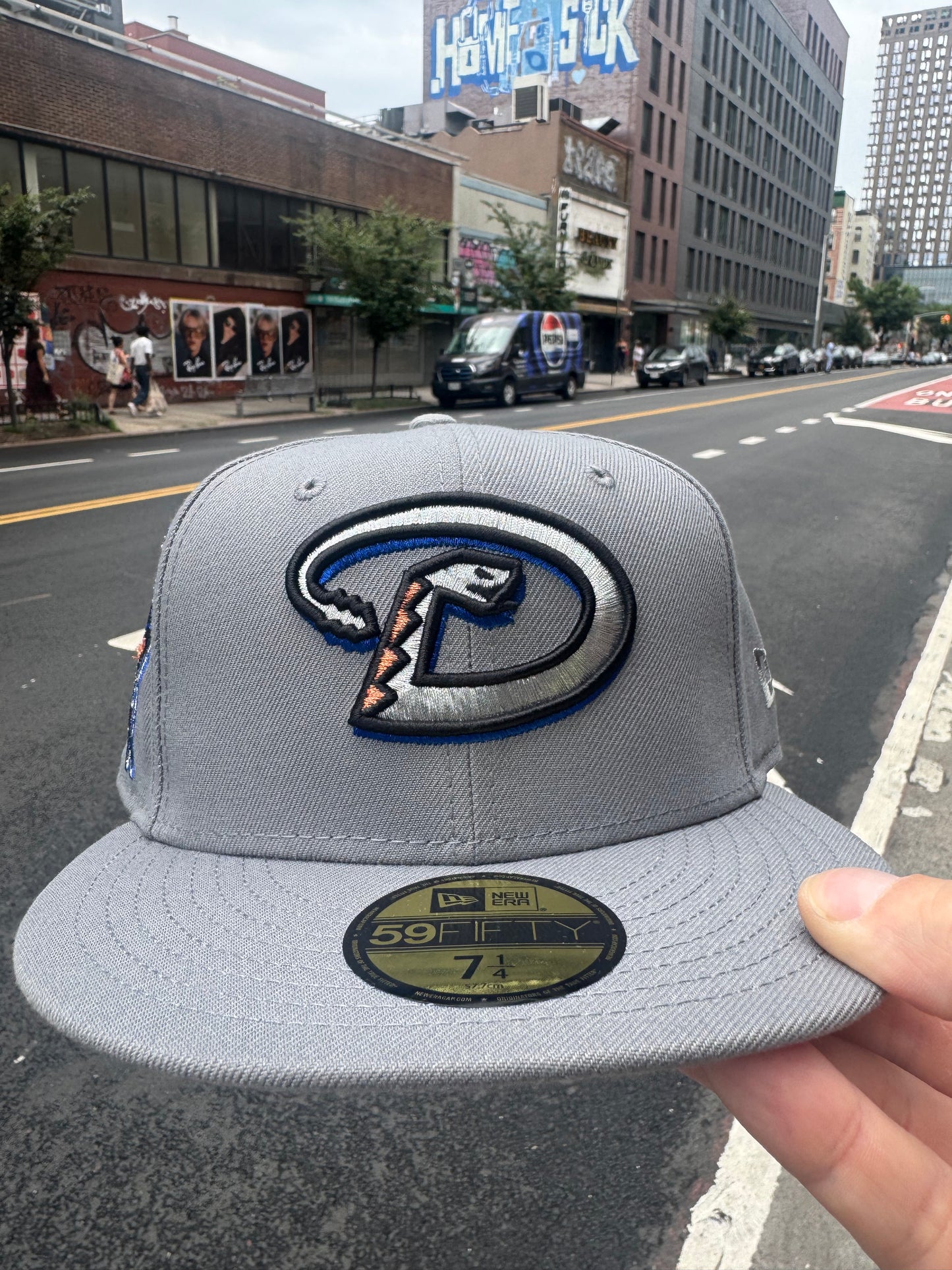 Saucy Shock Drop! Arizona Diamondbacks 1998 Inaugural Season Grey 59Fifty New Era