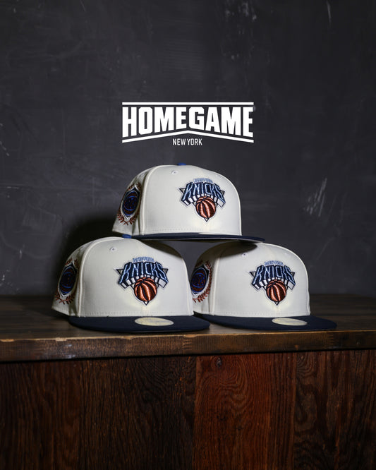 New York Knicks Wreath Logo Chrome White/Navy 59Fifty New Era