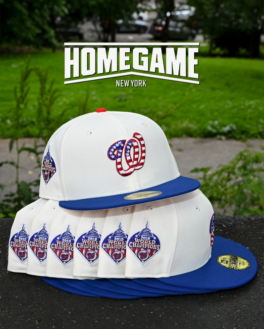 Washington Nationals 2019 World Champion Ship Chrome White/Majestic Blue 59Fifty New Era