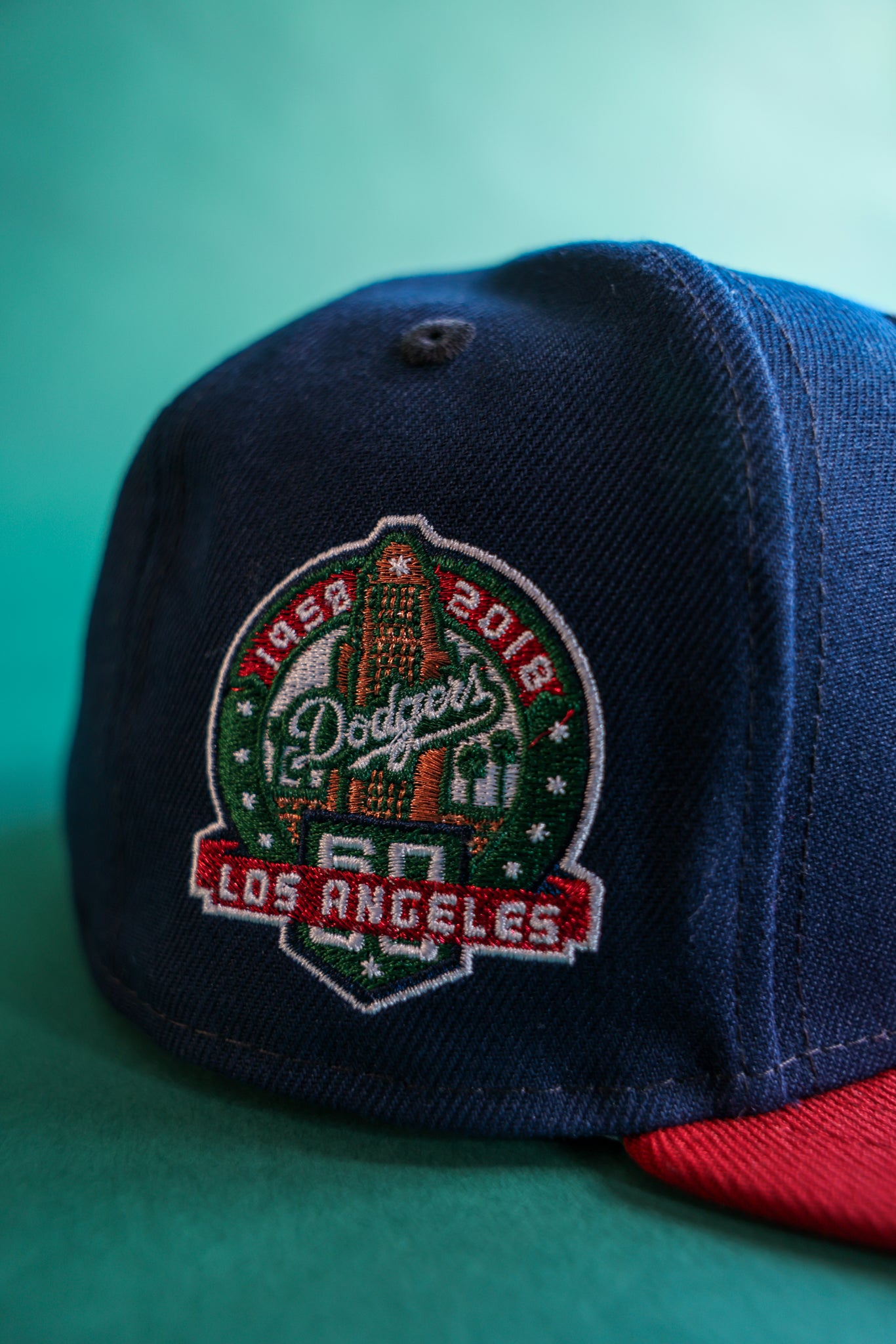 Los Angeles Dodgers 60th Anniversary Oceanside Blue/Heather Red 59Fifty New Era