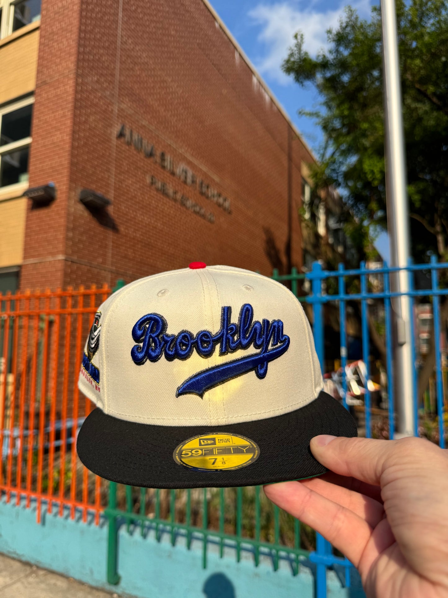 Brooklyn Dodgers Ebbets Field Chrome White Black 59Fifty New Era