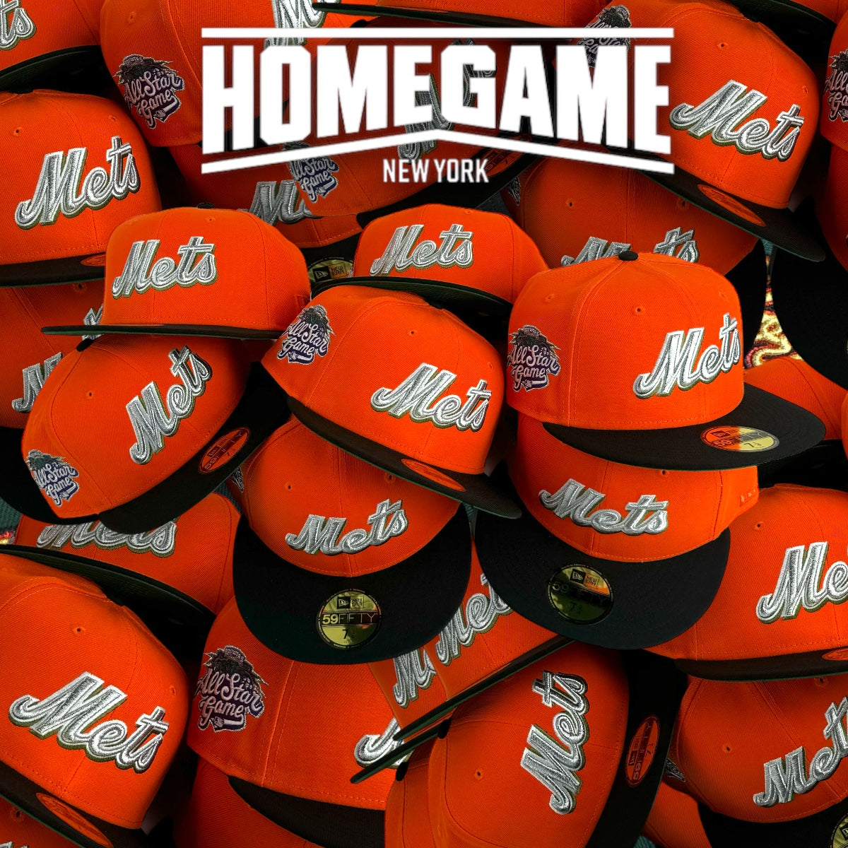 New York Mets 2002 All Star Game in Rush Orange/Black 59Fifty New Era Hat