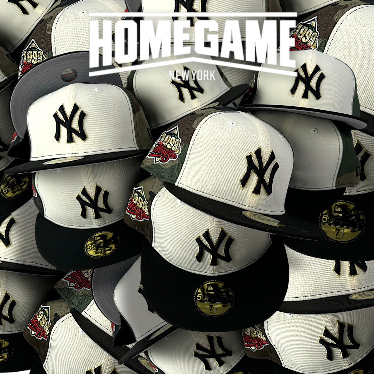 New York Yankees 1999 World Series Woodland Camo/Black White 59Fifty New Era