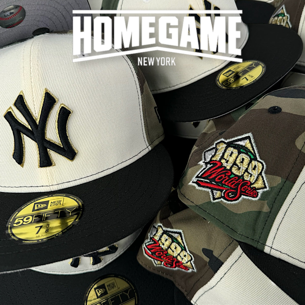 New York Yankees 1999 World Series Woodland Camo/Black White 59Fifty New Era