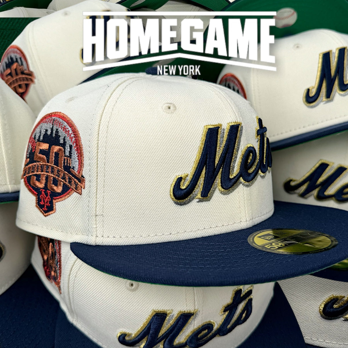 New York Mets 50th Anniversary Chrome White/Navy 59Fifty New Era