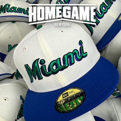 Miami Marlins 2012 Inaugural Season Chrome White/Majestic Blue 59Fifty New Era