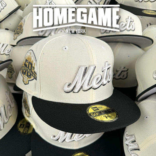 New York Mets 50th Anniversary Chrome White/Black 59Fifty New Era Hat